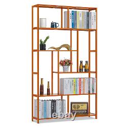 39Brown BambooSTAGGERED ETAGERE6-Tier Book Storage Rack Ornament Display Case