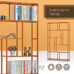 39Brown BambooSTAGGERED ETAGERE6-Tier Book Storage Rack Ornament Display Case