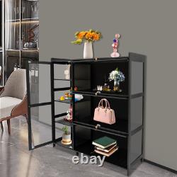 3 & 4-tiers Storage Cabinet With Glass Doors, display Case With 4 Shelves