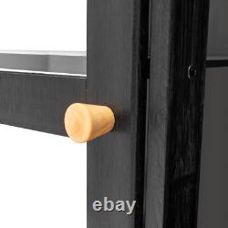 3 & 4-tiers Storage Cabinet With Glass Doors, display Case With 4 Shelves