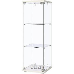 3-Shelf Glass Display Cabinet Glass Curio Cabinet Display Trophy Case Bookshelf