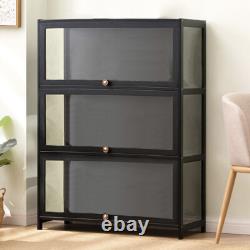 3-Tier Acrylic Figure Model Toy Collection Cabinet Display Storage Shelf Black