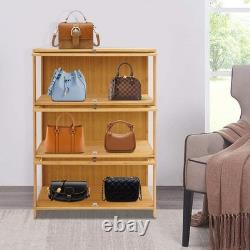 3 Tiers Display Cabinet, Toys Display Shelf Case, Large Capacity Storage Cabinet