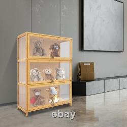 3 Tiers Display Cabinet, Toys Display Shelf Case, Large Capacity Storage Cabinet