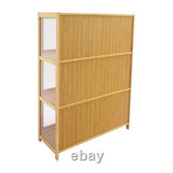 3 Tiers Display Cabinet, Toys Display Shelf Case, Large Capacity Storage Cabinet