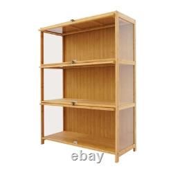 3 Tiers Display Cabinet, Toys Display Shelf Case, Large Capacity Storage Cabinet
