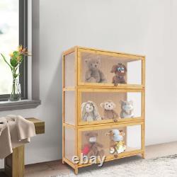 3 Tiers Mode Toys Storage Cabinet Shelf 31.512.641.7in Log Color Display Case
