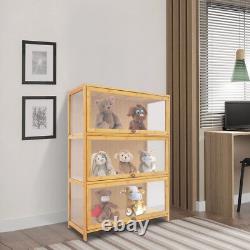 3 Tiers Mode Toys Storage Cabinet Shelf 31.512.641.7in Log Color Display Case