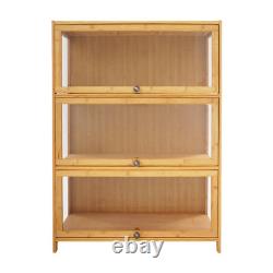 3 Tiers Mode Toys Storage Cabinet Shelf 31.512.641.7in Log Color Display Case