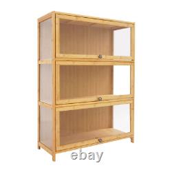 3 Tiers Mode Toys Storage Cabinet Shelf 31.512.641.7in Log Color Display Case