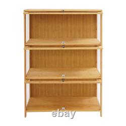 3 Tiers Mode Toys Storage Cabinet Shelf 31.512.641.7in Log Color Display Case