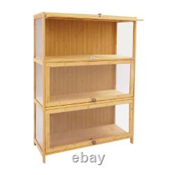 3 Tiers Mode Toys Storage Cabinet Shelf 31.512.641.7in Log Color Display Case
