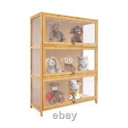 3 Tiers Mode Toys Storage Cabinet Shelf 31.512.641.7in Log Color Display Case