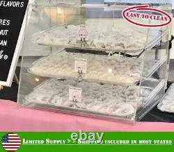 3 Tray Bakery Counter Display Case Rear Door Donut Pastry Cookie Store