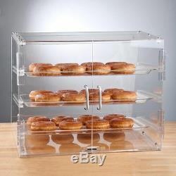 3 Tray Bakery Counter Display Case Rear Door Donut Pastry Cookie Store