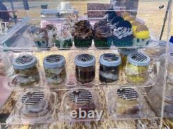 3 Tray Bakery Counter Display Case Rear Door Donut Pastry Cookie Store