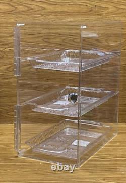 3 Tray Bakery Display Case Rear Door Donut Cookie Pastry Hotel Store