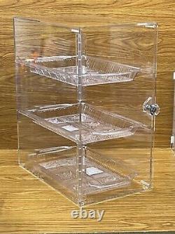 3 Tray Bakery Display Case Rear Door Donut Cookie Pastry Hotel Store
