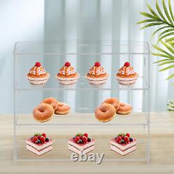 3 layers Acrylic Display Cabinet Case Transparent Display Storage Donut Cookie
