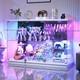 47w Large Display Case With Rgb Lights, Glass Display Cabinet With Glass Doors