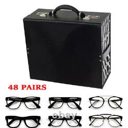 48Slot Sunglasses Storage Case Eyeglasses Suitcase Glasses Display Organizer Box