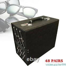 48 Pair Foldable Eyeglasses Display Case Sunglasses Eyewear Suitcase Storage Box
