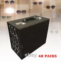 48-Slot Eyeglasses Sunglasses Display Case Storage Organizer Trolly Box NEW