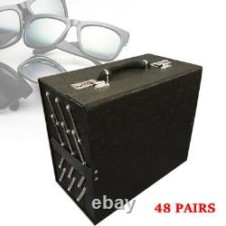 48 Slots Eyeglass Sunglasses Display Storage Stand Case Glasses Holder Tray Case