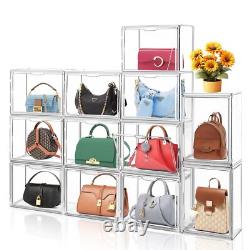 4Pack Purse Organizer for Closet Clear Acrylic Display Case for Handbag Storage