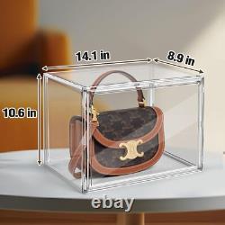 4Pack Purse Organizer for Closet Clear Acrylic Display Case for Handbag Storage