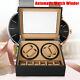 4+6 Automatic Rotation Watch Winders Display Boxes Storage Case Pu Leather Black
