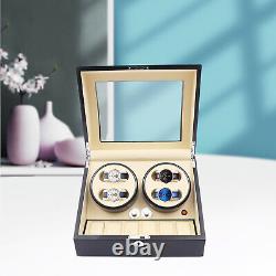 4+6 Automatic Watch Winder Box Wooden Rotation Watch Display Storage Case Gift