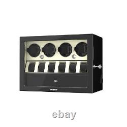 4+6 Automatic Watch Winder for 4 Watches 6 Display Storage Jewelry Drawer Case