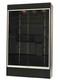 4 Foot Wide Black Wood Wall Display Showcase With Led Lights And Lock With Keys