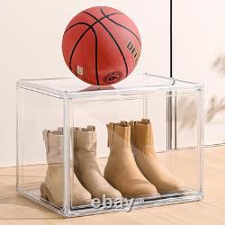 4 Pack Extra Large Clear Display Cases with Magnetic Doors for Organizing