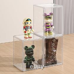 4 Pack Extra Large Clear Display Cases with Magnetic Doors for Organizing
