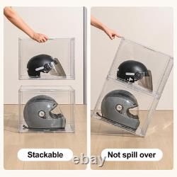4 Pack Extra Large Clear Display Cases with Magnetic Doors for Organizing