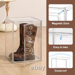 4 Pack Extra Large Clear Display Cases with Magnetic Doors for Organizing