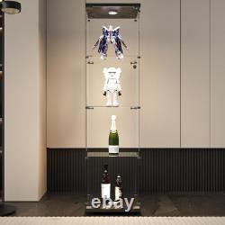 4-Shelf Glass Display Cabinet withLED & Lock, Curio Cabinets Display Case Storage