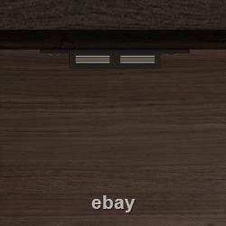 52.17H Glass Door Display Case Storage Cabinet with 2 Drawers and Adjustable