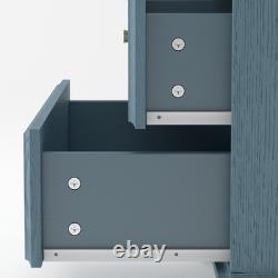 52.17 Glass Door Display Case Storage Cabinet with 2 Drawers & Adjustable Shelf