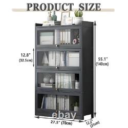 55 High 4 Tier Display Cabinet with Acrylic Doors for Collectibles