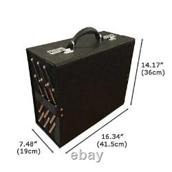 56Pcs Eyeglasses Display Case PU Leather Foldable Eyewear Storage Box Suitcase