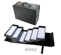 56Pcs Eyeglasses Display Case PU Leather Foldable Eyewear Storage Box Suitcase