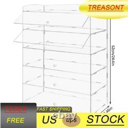 5-Layer Clear Acrylic Display Case Dustproof Toys Showcase Holder Storage Shelf