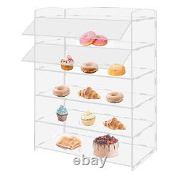 5 Layers Clear Acrylic Display Case Cupcake Donut Showcase Holder Storage Shelf