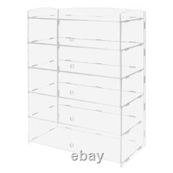 5 Tier Acrylic Display Case Clear Collectibles Showcase Dustproof Storage Shelf