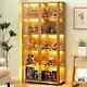 5-tier Display Cabinet With Acrylic Glass Door, Collectibles Toy Organizers Rack