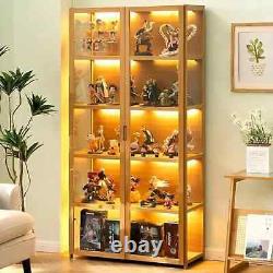 5-Tier Display Cabinet with Acrylic Glass Door, Collectibles Toy Organizers Rack