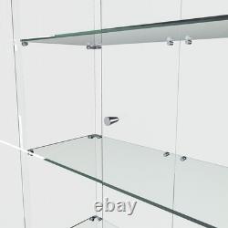 5-Tier Tempered Glass Display Case Curio Storage Cabinet with5 Dynamic LED Modes